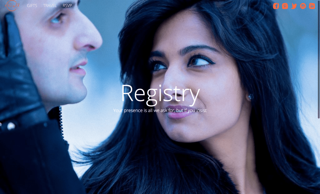 Registry on Wedding Website
