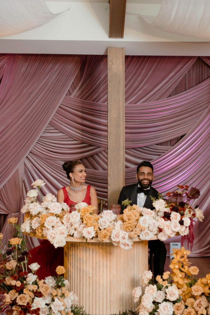 Reception of Tavneet and Balkarn at Calamigos Ranch in California | Wedding Planning and Design by The Marigold Company