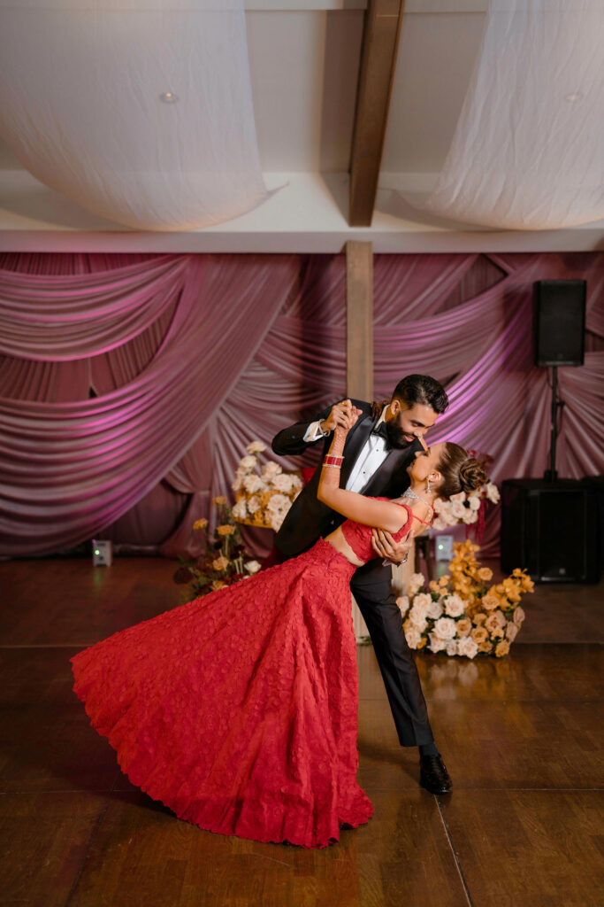 Reception of Tavneet and Balkarn at Calamigos Ranch in California | Wedding Planning and Design by The Marigold Company
