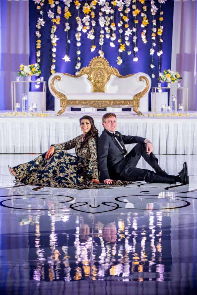 Ryan and Yakshita Fusion Indian Wedding at Hotel Irvine | Bride & Groom | Gujarati Bride | First Look | Reception Starry Night Decor
