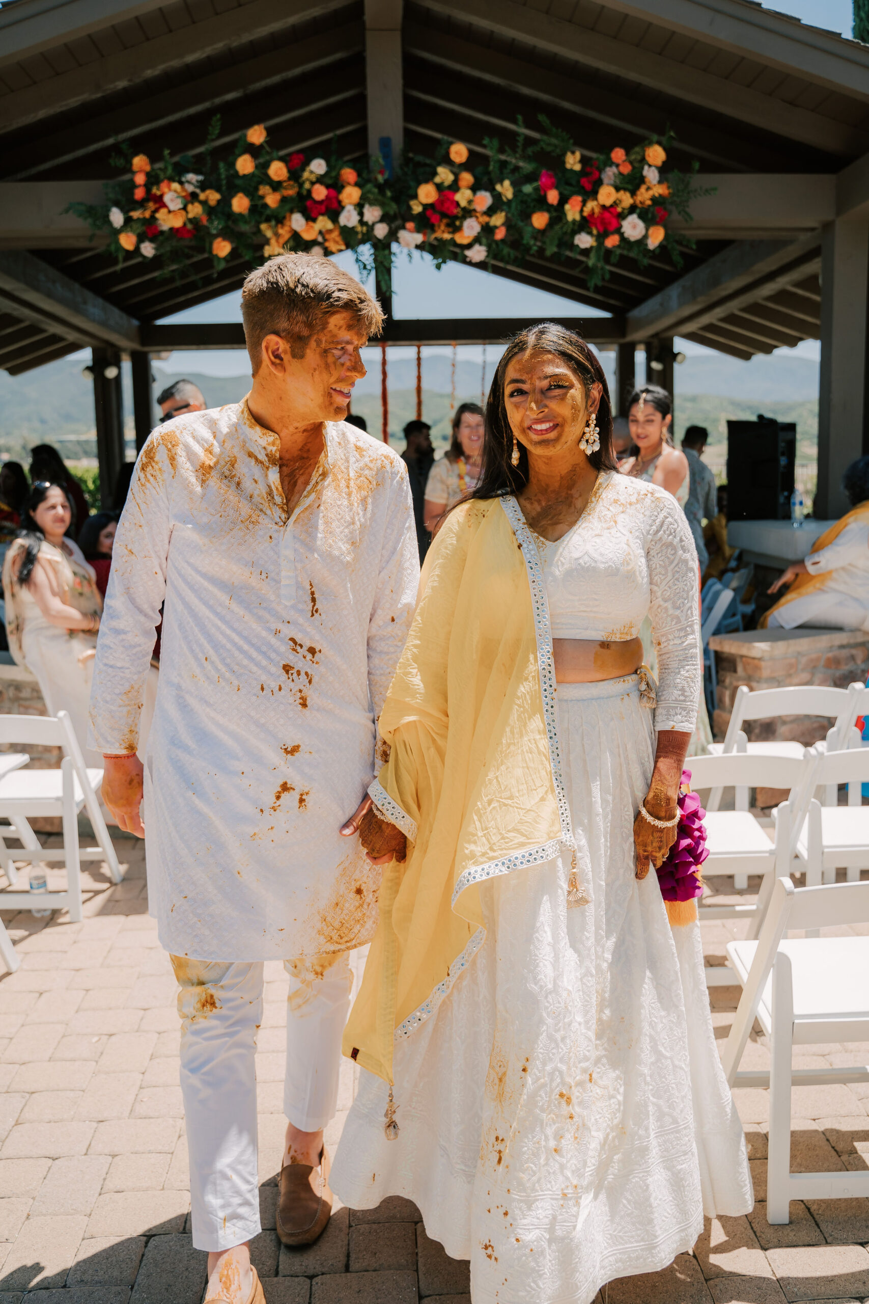 Haldi ceremony of a fusion Indian American couple in Temecula, California